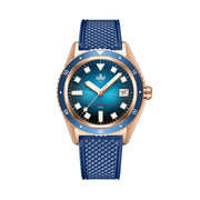PHOIBOS Argo Bronze Automatic Dive Watch with Spiral Sunray Blue Dial #PY057B