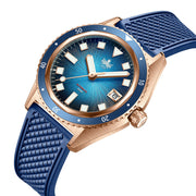 PHOIBOS Argo Bronze Automatic Dive Watch with Spiral Sunray Blue Dial #PY057B