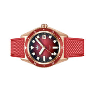 PHOIBOS Argo Bronze Automatic Dive Watch with Spiral Sunray Red Dial #PY057D