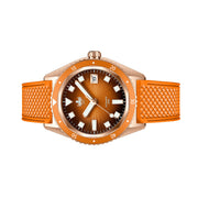 PHOIBOS Argo Bronze Automatic Dive Watch with Spiral Sunray Orange Dial #PY057G