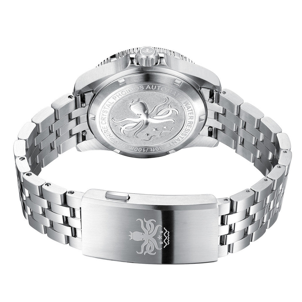 Phoibos Voyager GMT Automatic Watch with Green Aventurine Dial