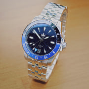 Phoibos Voyager GMT Automatic Watch with Dark Blue Aventurine Dial #PY058B