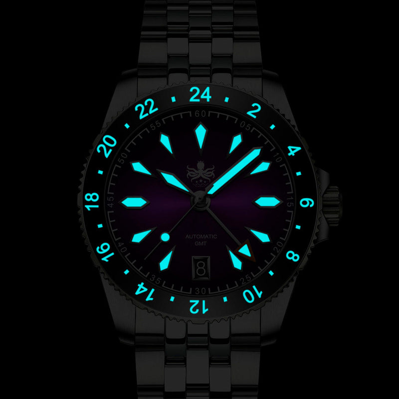 Phoibos Voyager GMT Automatic Watch with White MOP Dial #PY058E