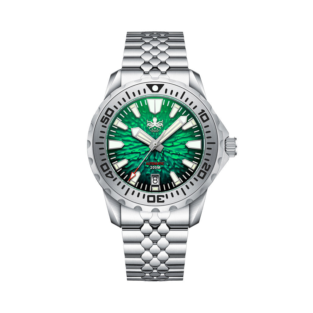 PHOIBOS KRAKEN Automatic Dive Watch with Tropic Green Dial #PY059A