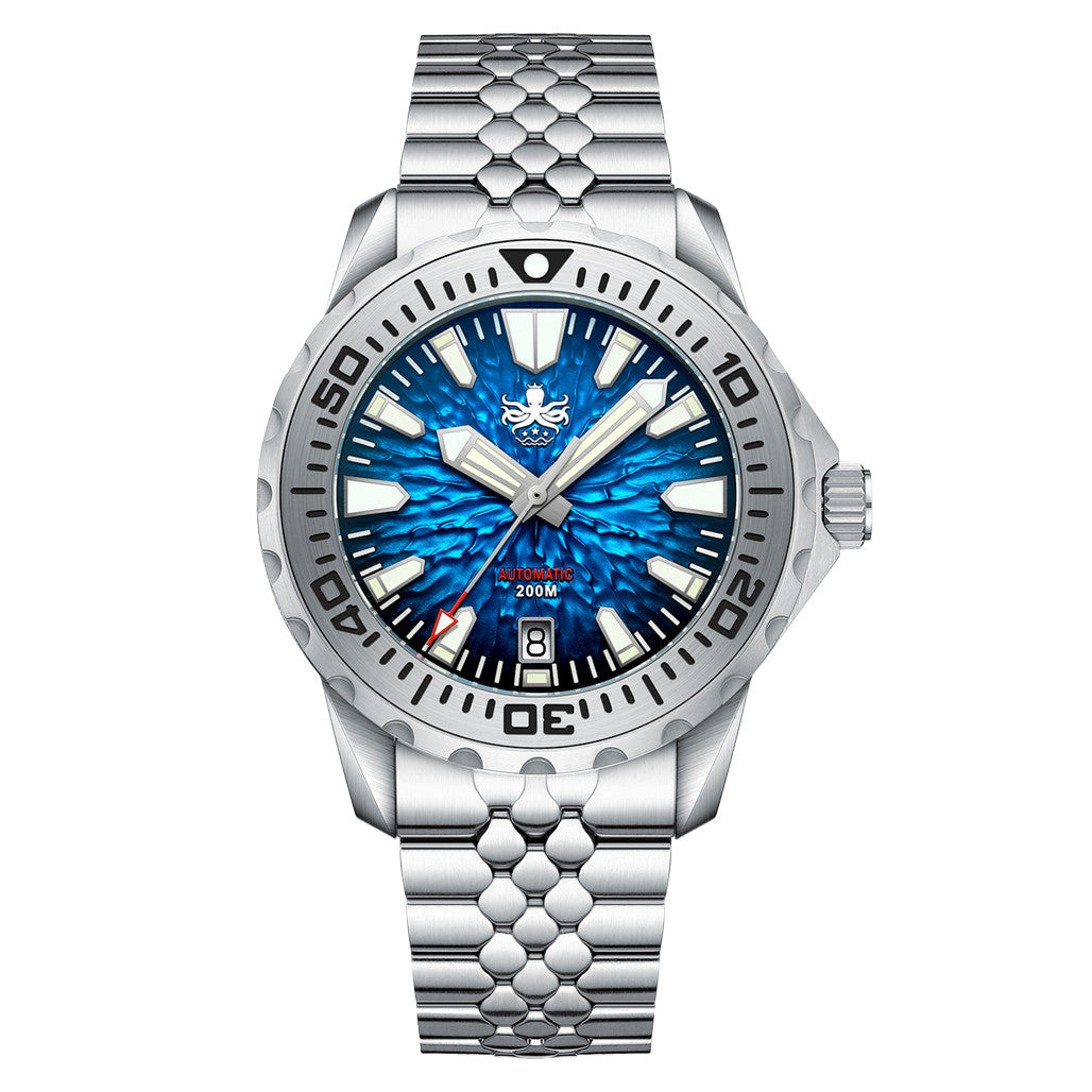 OMEGAX イェチャン　ポラロイド PHOIBOS KRAKEN 200M Automatic Dive Watch with Reef Blue Dial