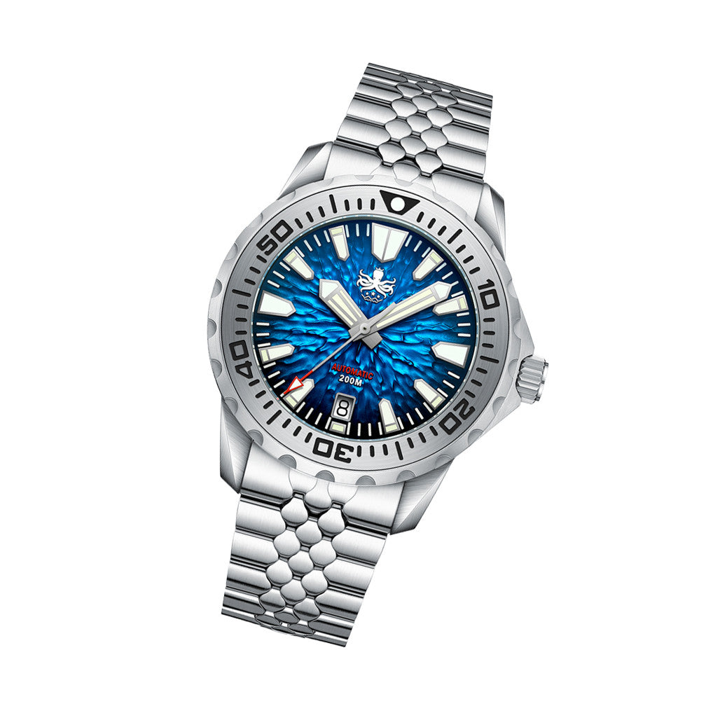 PHOIBOS KRAKEN 200M Automatic Dive Watch with Reef Blue Dial