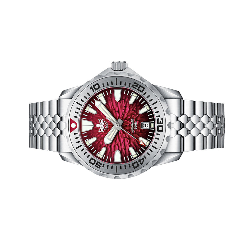PHOIBOS KRAKEN Automatic Dive Watch with Lava Red Dial #PY059E
