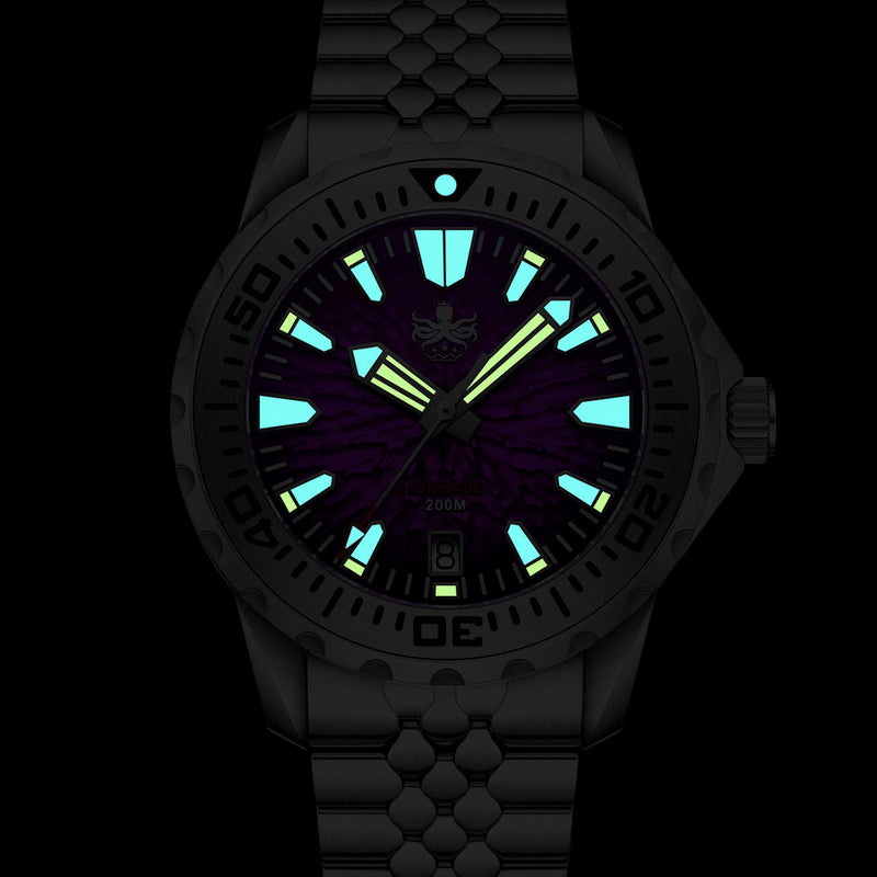 PHOIBOS KRAKEN Automatic Dive Watch with Midnight Purple Dial #PY059H