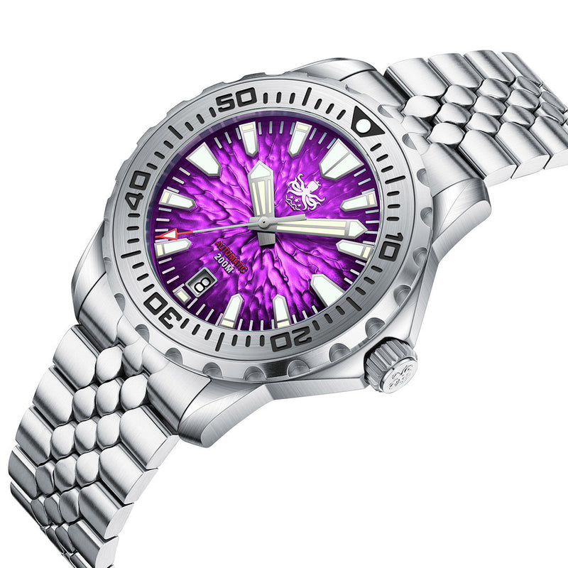 PHOIBOS KRAKEN Automatic Dive Watch with Midnight Purple Dial #PY059H