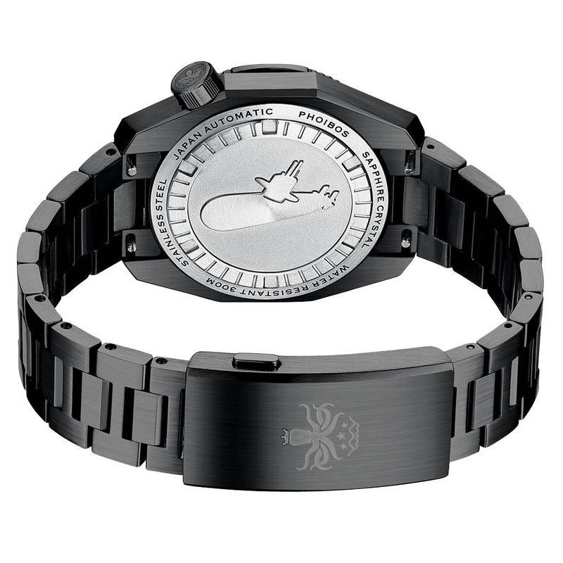 Phoibos Depth Hunter 300M Automatic DLC Diver with Black and Red Dial #PY060DX