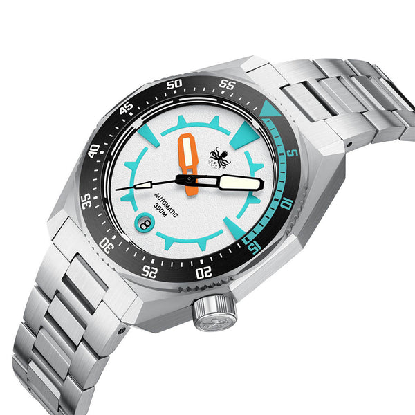 Phoibos Depth Hunter 300M Automatic Diver with White Dial #PY060E