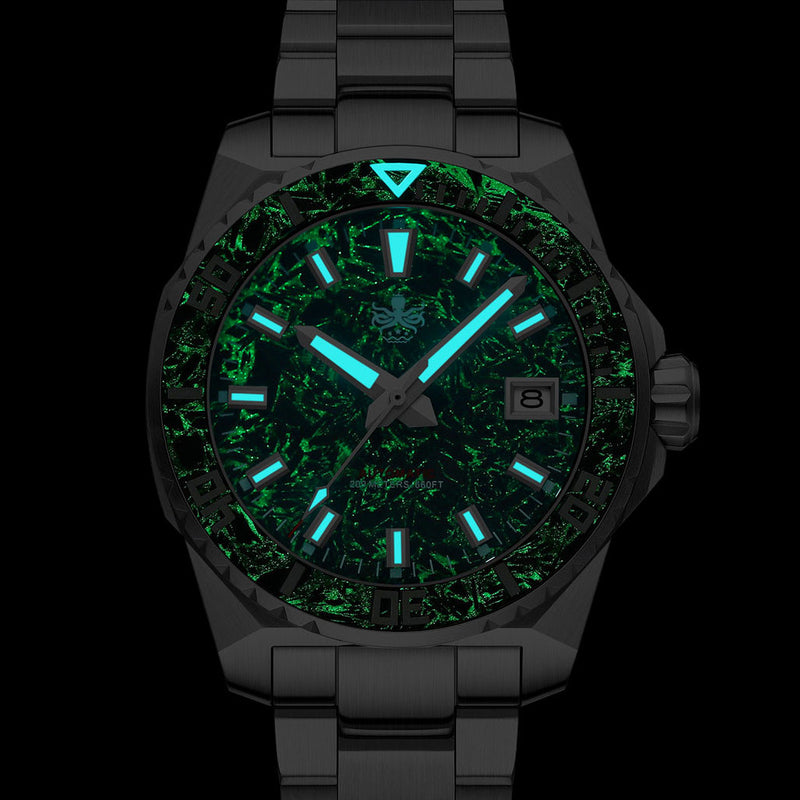 Phoibos Leviathan 40mm Dive Watch with Black Forged Carbon Fiber #PY062C