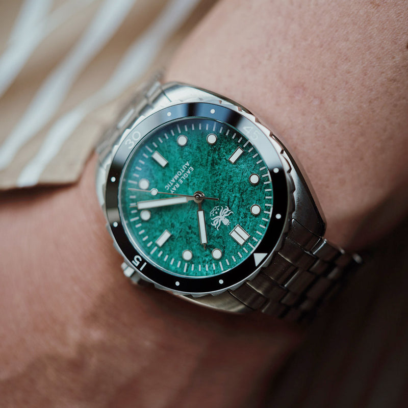 Phoibos Eagle Ray Automatic Diver with Green Jade Dial #PY065AN