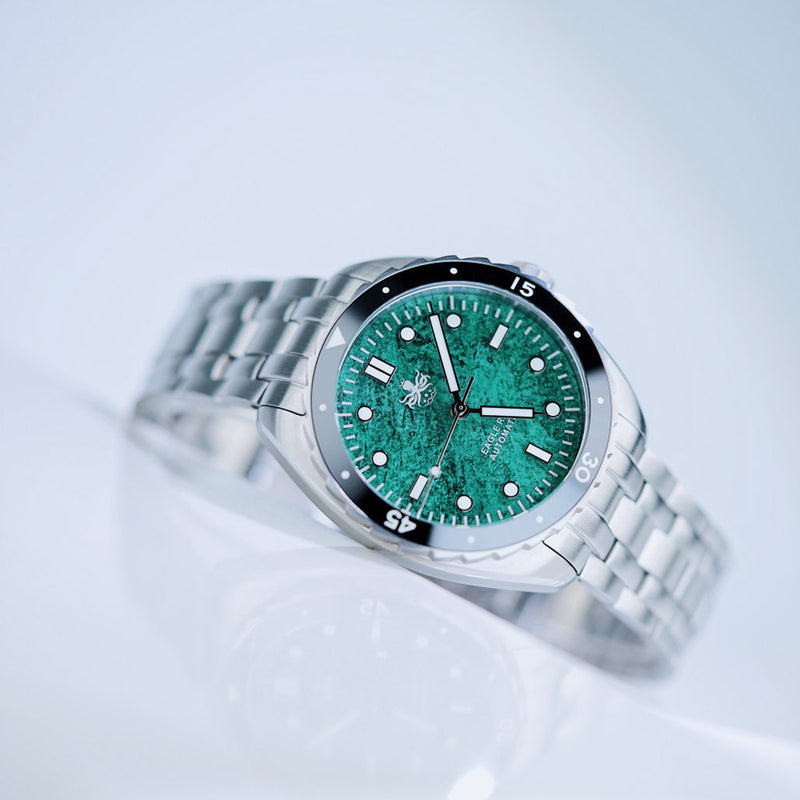 Phoibos Eagle Ray Automatic Diver with Green Jade Dial #PY065AN