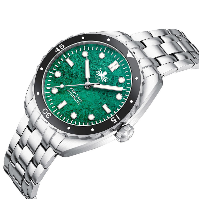 Phoibos Eagle Ray Automatic Diver with Green Jade Dial #PY065AN