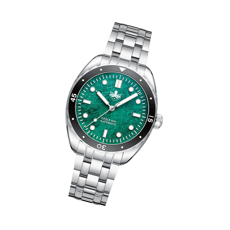 Phoibos Eagle Ray Automatic Diver with Green Jade Dial #PY065AN