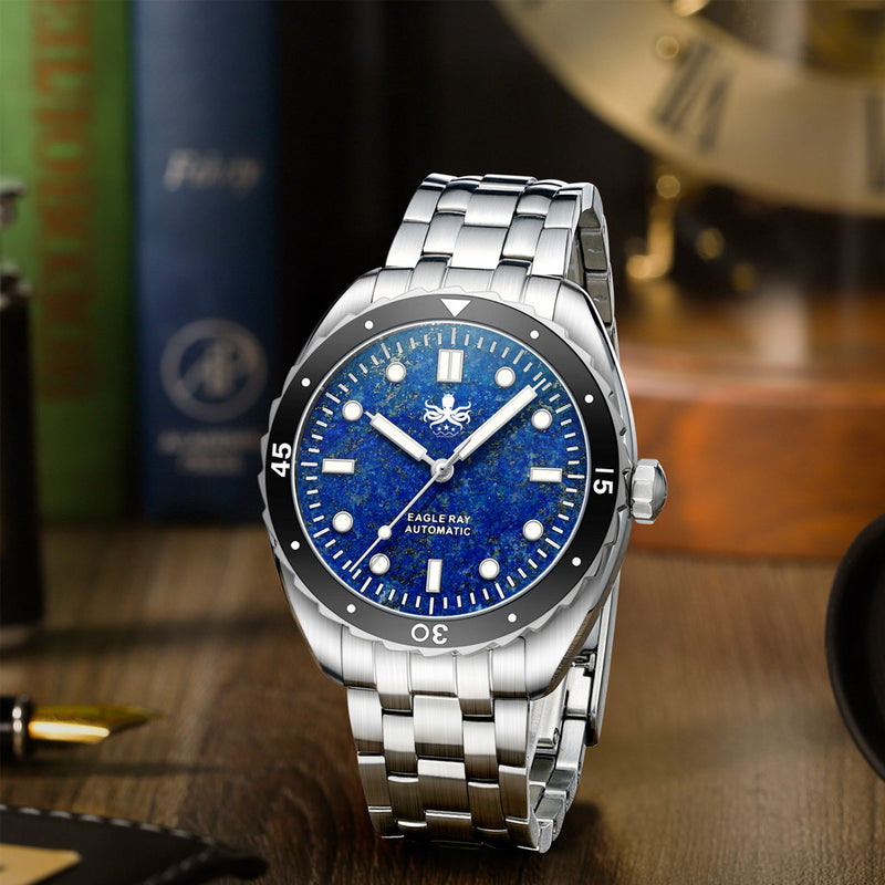 Phoibos Eagle Ray Automatic Diver with Lapis Lazuli Dial #PY065BN