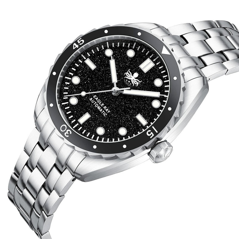 Phoibos Eagle Ray Automatic Diver with Black Aventurine Dial #PY065CN