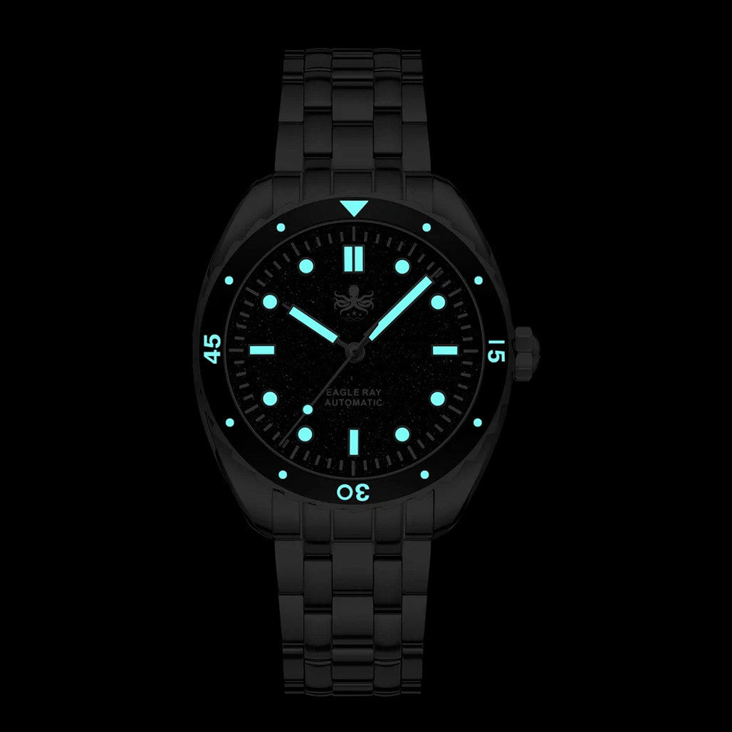 Phoibos Eagle Ray Automatic Diver with Black Aventurine Dial