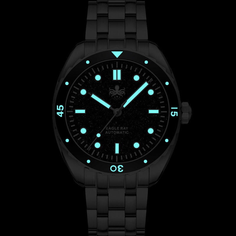 Phoibos Eagle Ray Automatic Diver with Orange Agate Dial #PY065FN