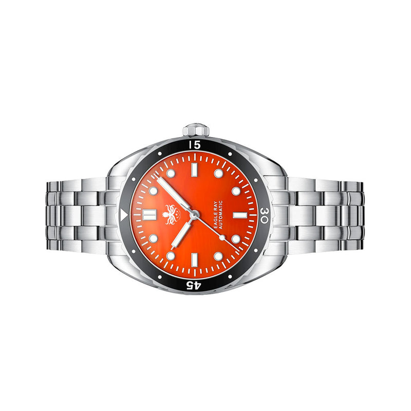 Phoibos Eagle Ray Automatic Diver with Orange Agate Dial #PY065FN