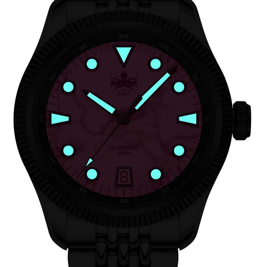 PHOIBOS x ISLANDER Delphinus Tiger's Eye Stone Dial Watch #PY066
