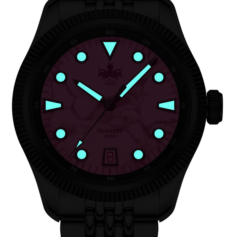 PHOIBOS x ISLANDER Delphinus Tiger's Eye Stone Dial Watch #PY066-LIW22