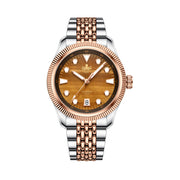 PHOIBOS x ISLANDER Delphinus Tiger's Eye Stone Dial Watch #PY066-LIW22