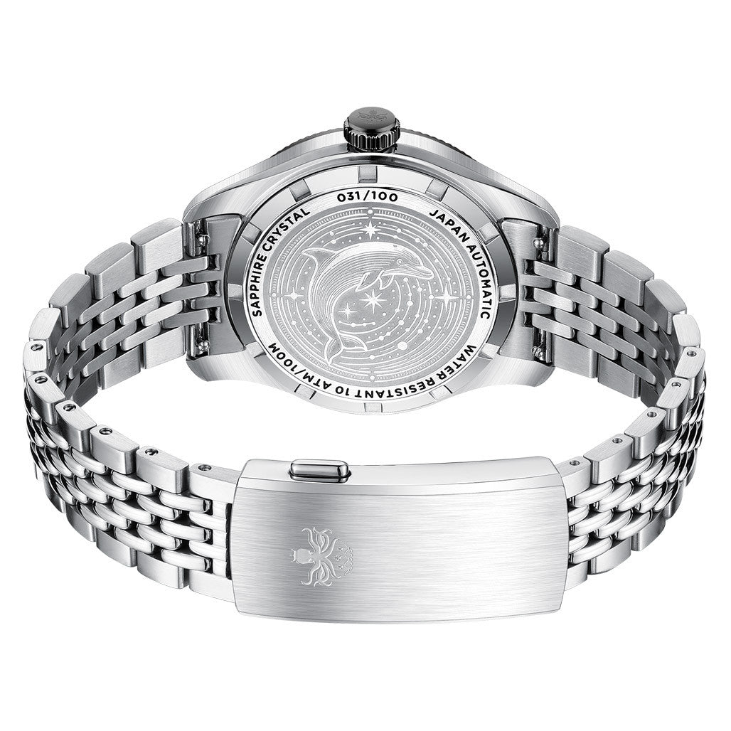 PHOIBOS x ISLANDER Delphinus White Turquoise Dial Watch #PY066