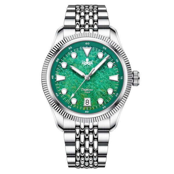 Phoibos Delphinus Automatic Watch with Green Jade Dial #PY066A