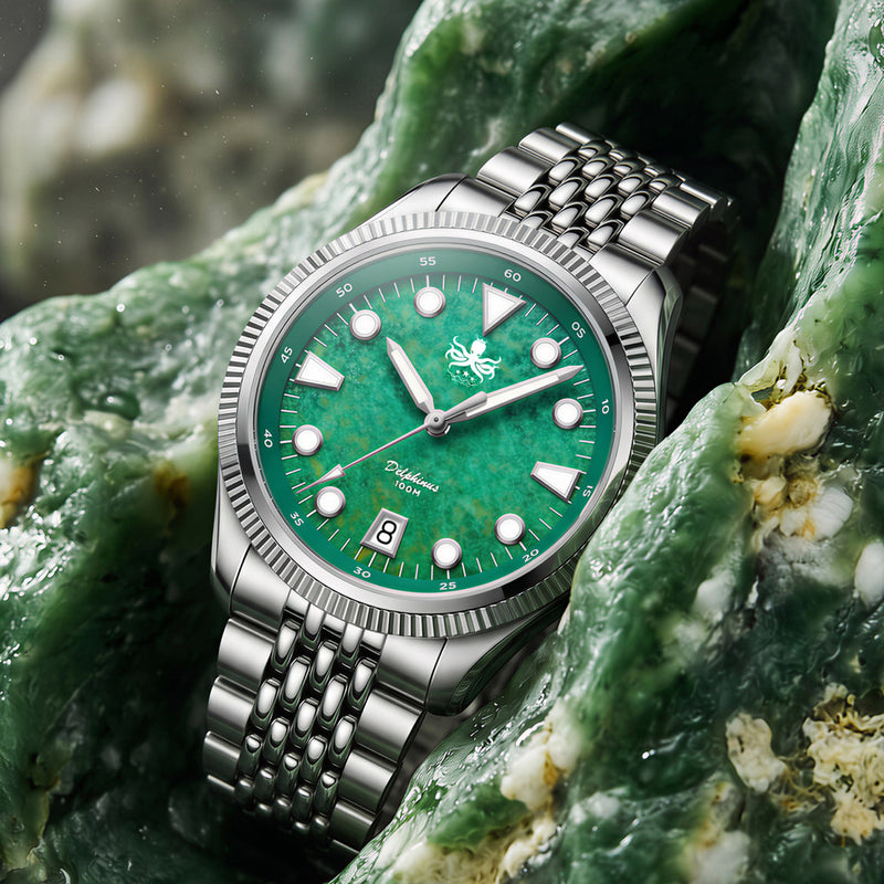 Phoibos Delphinus Automatic Watch with Green Jade Dial #PY066A