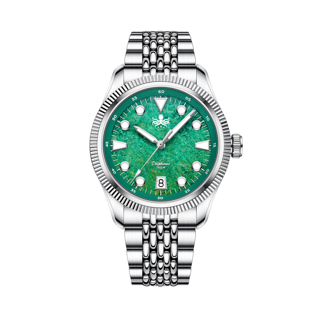 Phoibos Delphinus Automatic Watch with Green Jade Dial #PY066A