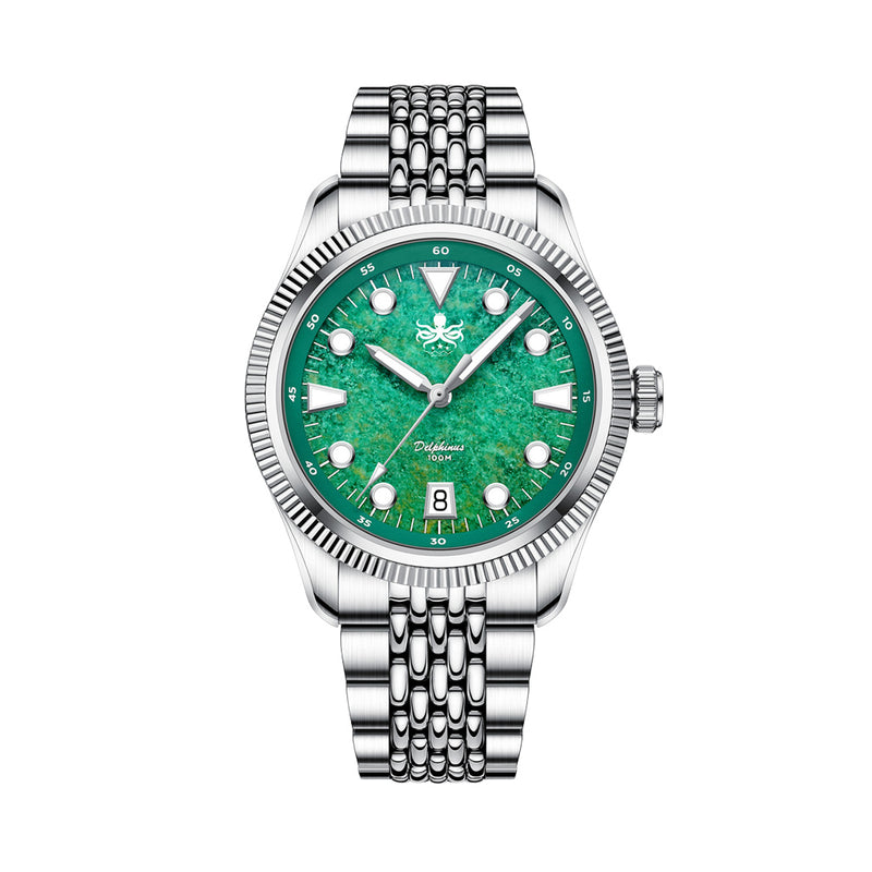 Phoibos Delphinus Automatic Watch with Green Jade Dial #PY066A