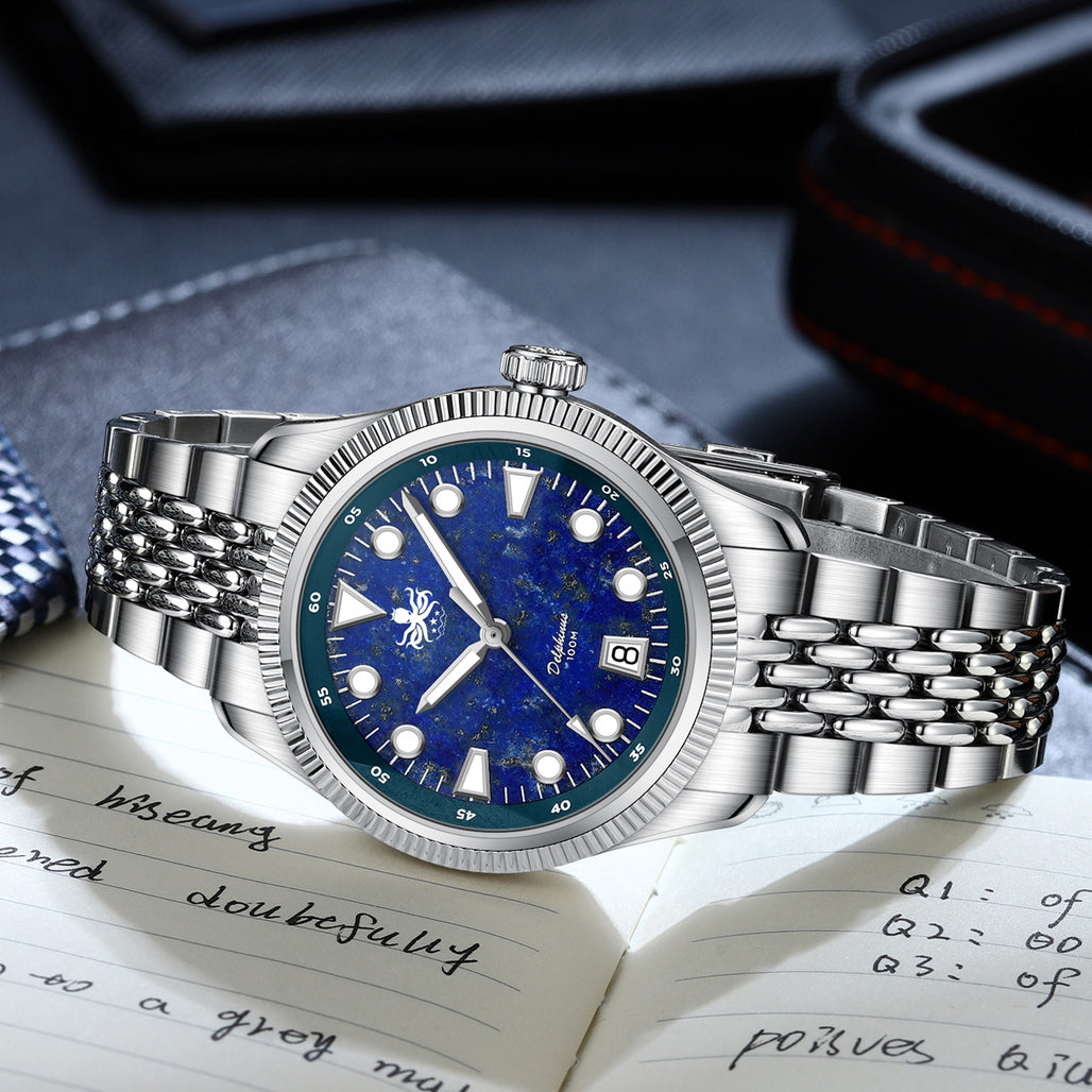Phoibos Delphinus Automatic Watch with Lapis Lazuli Dial #PY066B