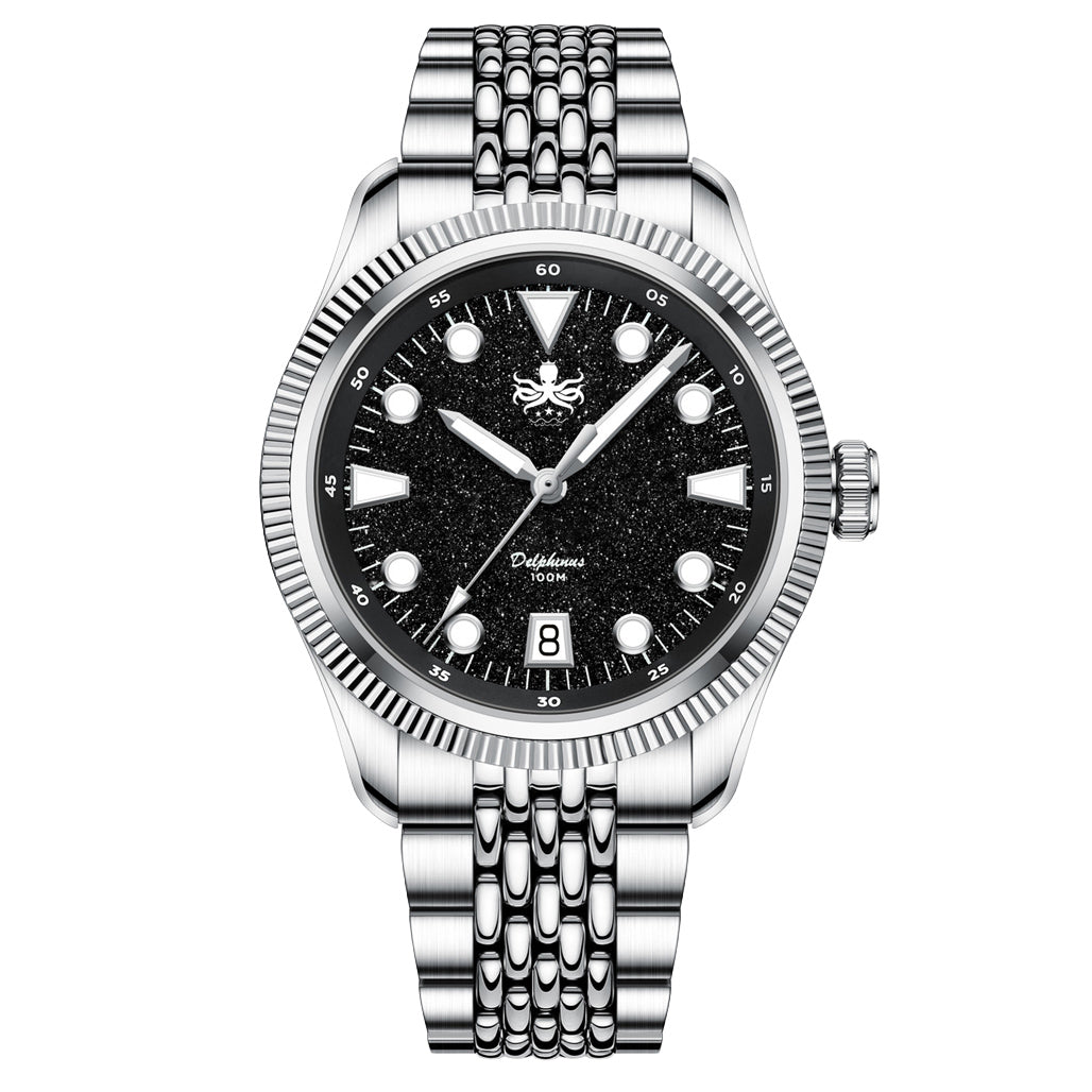 Phoibos Delphinus Automatic Watch with Black Aventurine Dial