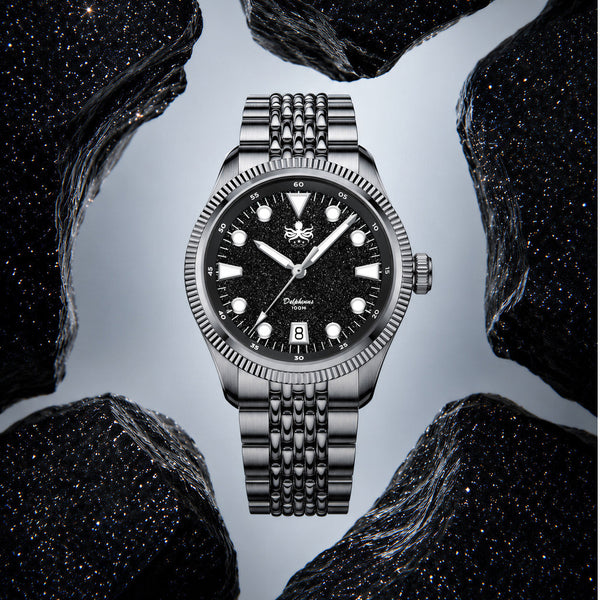 Phoibos Delphinus Automatic Watch with Black Aventurine Dial #PY066C