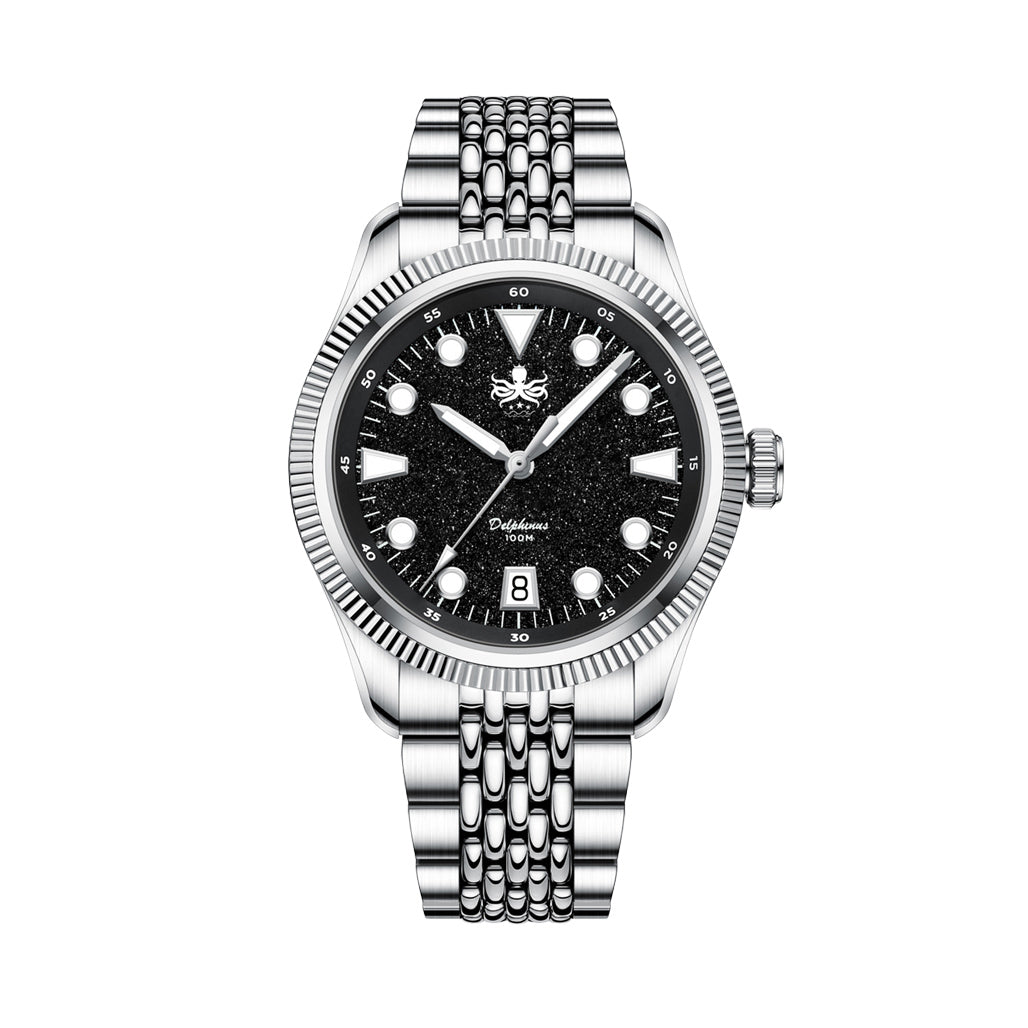 Phoibos Delphinus Automatic Watch with Black Aventurine Dial