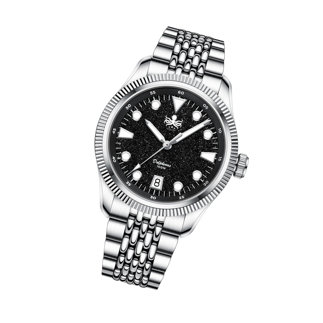 Phoibos Delphinus Automatic Watch with Black Aventurine Dial
