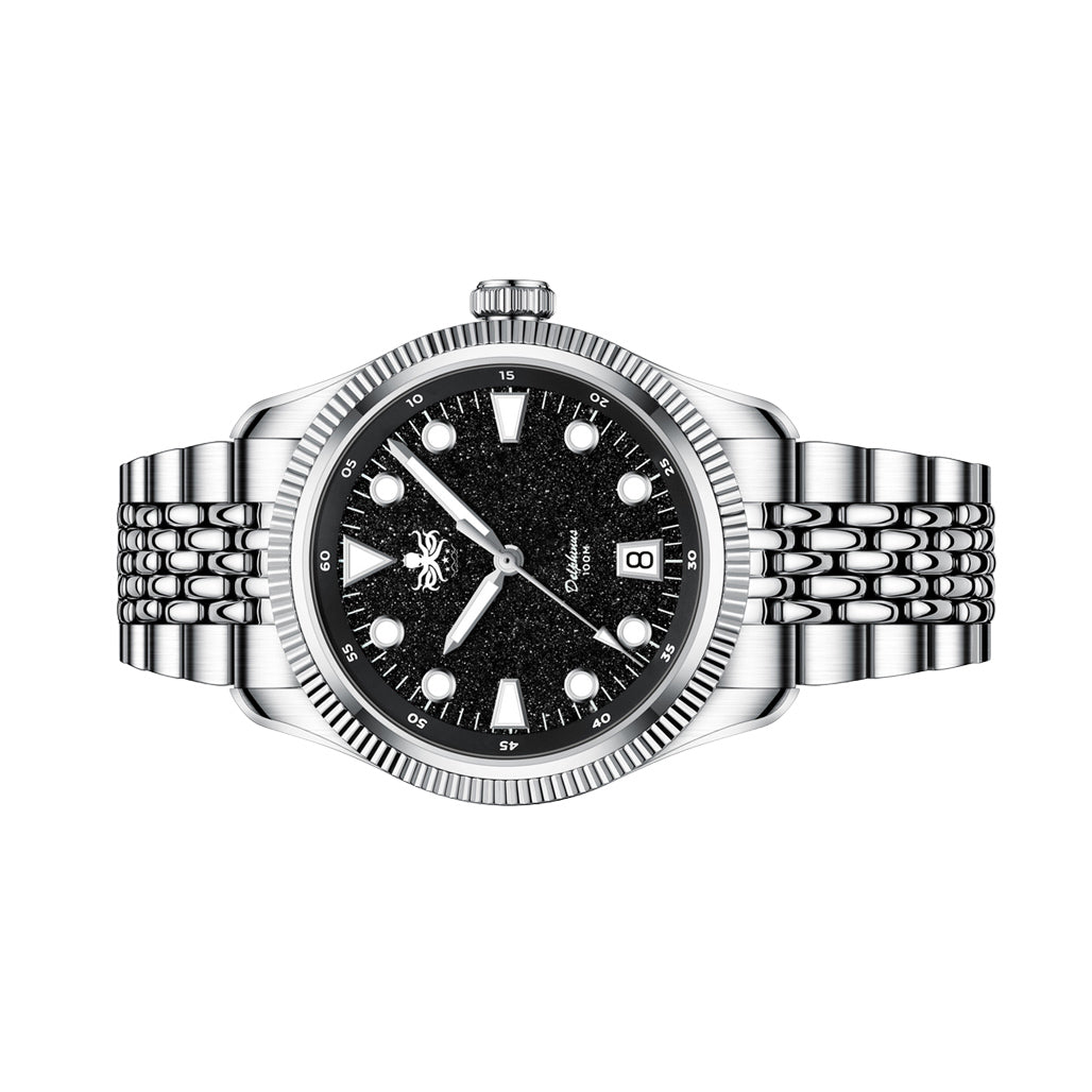 Phoibos Delphinus Automatic Watch with Black Aventurine Dial
