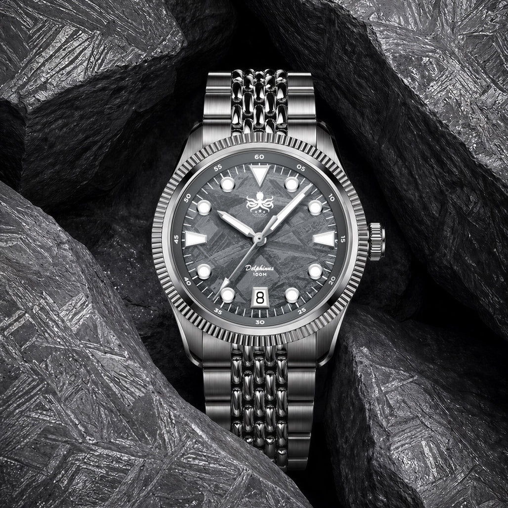 Phoibos Delphinus Automatic Watch with Gray Meteorite Dial #PY066D