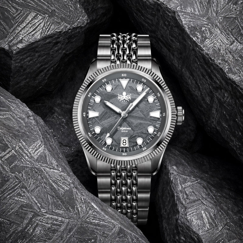 Phoibos Delphinus Automatic Watch with Gray Meteorite Dial #PY066D