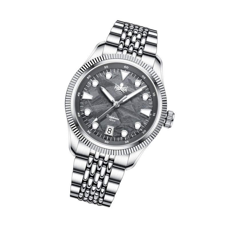 Phoibos Delphinus Automatic Watch with Gray Meteorite Dial #PY066D