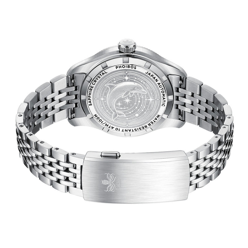 Phoibos Delphinus Automatic Watch with Orange Agate Dial #PY066F