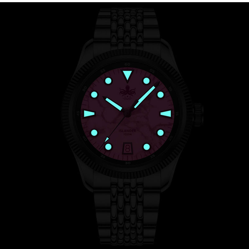 Phoibos Delphinus Automatic Watch with Orange Agate Dial #PY066F