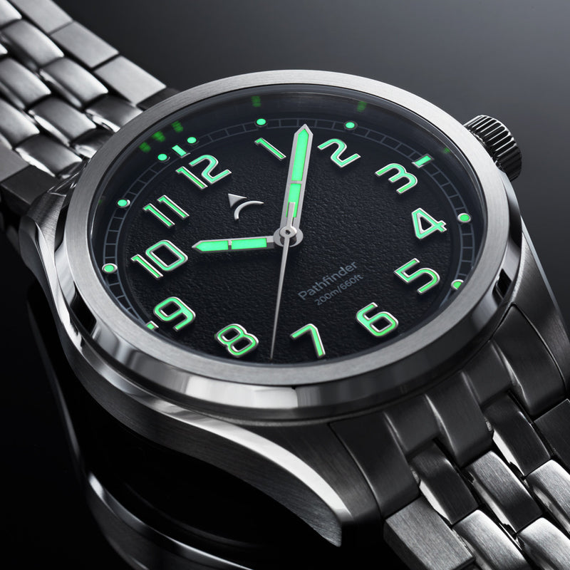 Axios Pathfinder 200M with Crimson Dial Lume View
