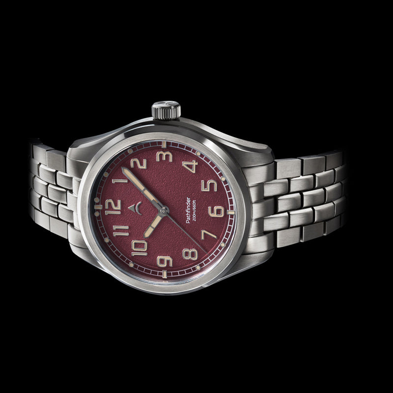 Axios Pathfinder 200M with Crimson Dial Side View