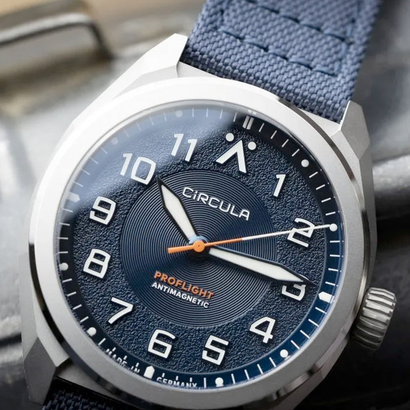 Circula ProFlight Automatic Pilot Watch with Blue Dial #PFE-SS-BB