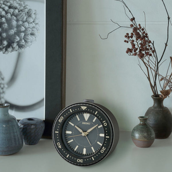 Seiko Mai Desktop Alarm Clock in Classic Black #QHE184ALH