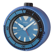 Seiko Mai Modern Rotating Bezel Alarm Clock in Metallic Blue #QHE207ELH