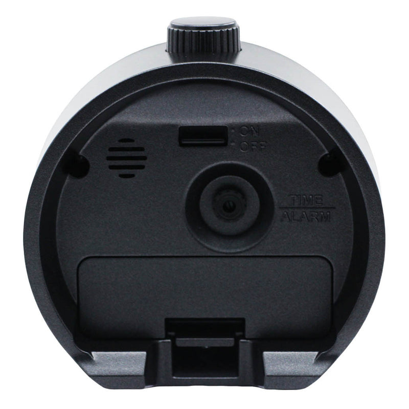 Seiko Mai Modern Rotating Bezel Alarm Clock in Metallic Black #QHE207KLH